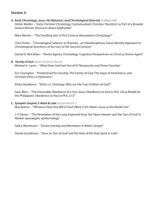 Divine Sonship 2016 Schedule 4